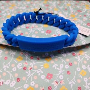 Marc Jacobs Women Blue Silicone Braided Bracelet NWT
